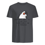 Funny Penguins T-Shirt Women and Chilldren Gift T-Shirt UK in Charcoal - back view