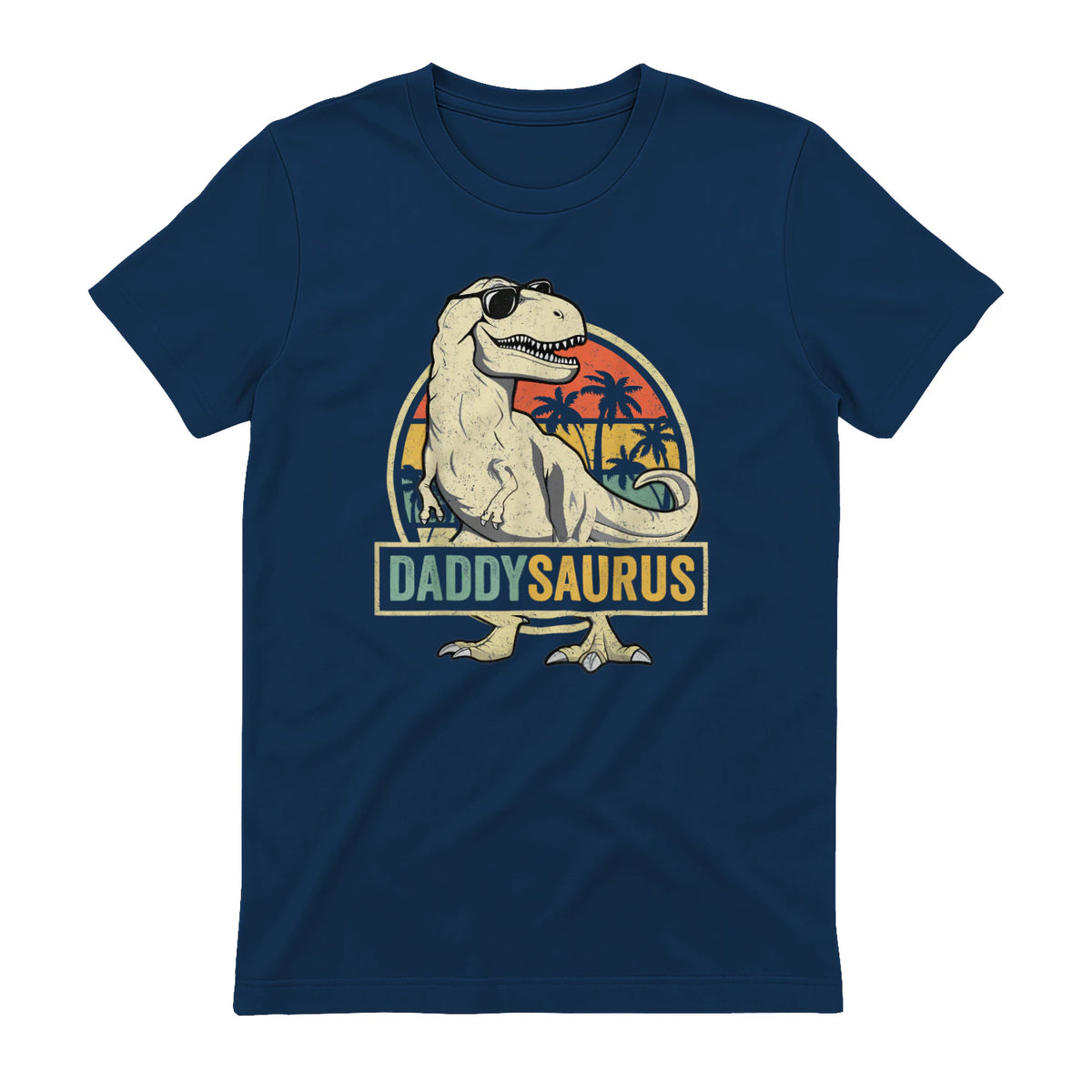 Daddysaurus T Rex Dinosaur Daddy Saurus Family Matching in Navy - back view