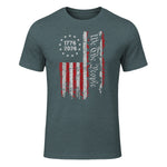 Independence Day Freedom T-Shirt in Dark Heather - front view