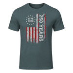 American Independence Freedom Anniversary T-Shirt in Dark Heather - front view