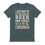 Drôle fête des pères amoureux des chiens Chihuahua Papa Shirt in Dark Heather - back view