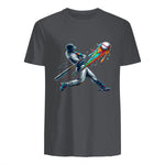 Baseball Player Drip T-Shirt in Charcoal - back view