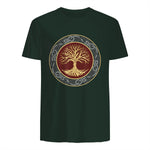 Baum des Lebens Wikinger keltischer Lebensbaum nordisch Halbarm in Forest Green - back view