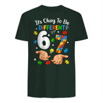 Six Seven Autism Awareness T-Shirt in Forest Green - back view