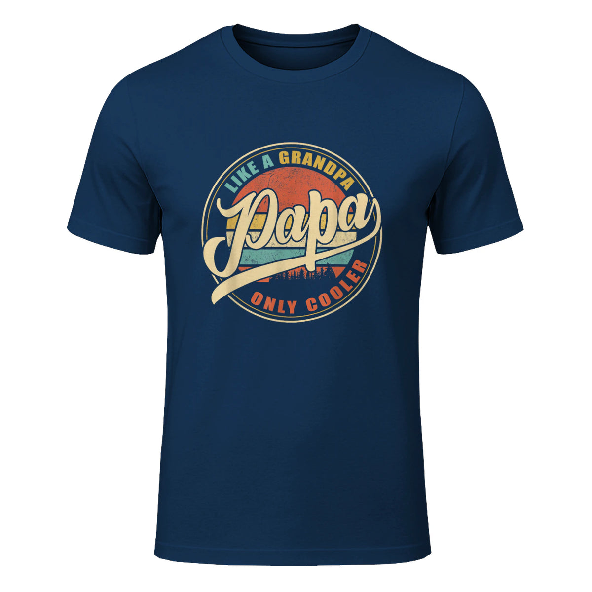 PAPA Like A Grandpa Only Cooler Funny Dad Papa Grandfather in Navy - front view