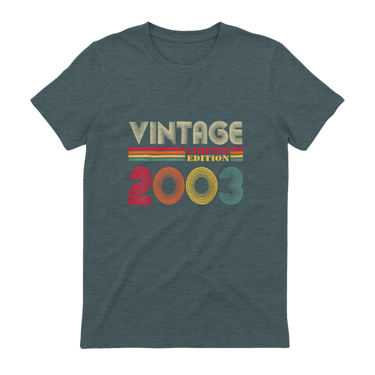 Vintage Twenty-First Birthday Gift T-Shirt in Dark Heather - back view