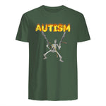 Autism Skeleton Meme in Military Green - back view