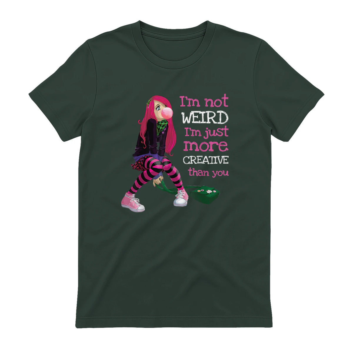 Kawaii Anime Girl Kawaii Clothes Anime Clothing Goth Girl in Forest Green - back view