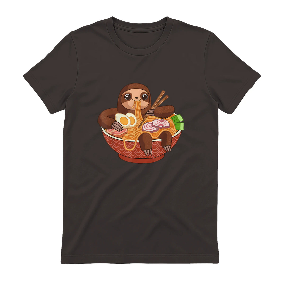 Kawaii Cute Anime Sloth Otaku Japanese Ramen Noodles in Dark Chocolate - back view
