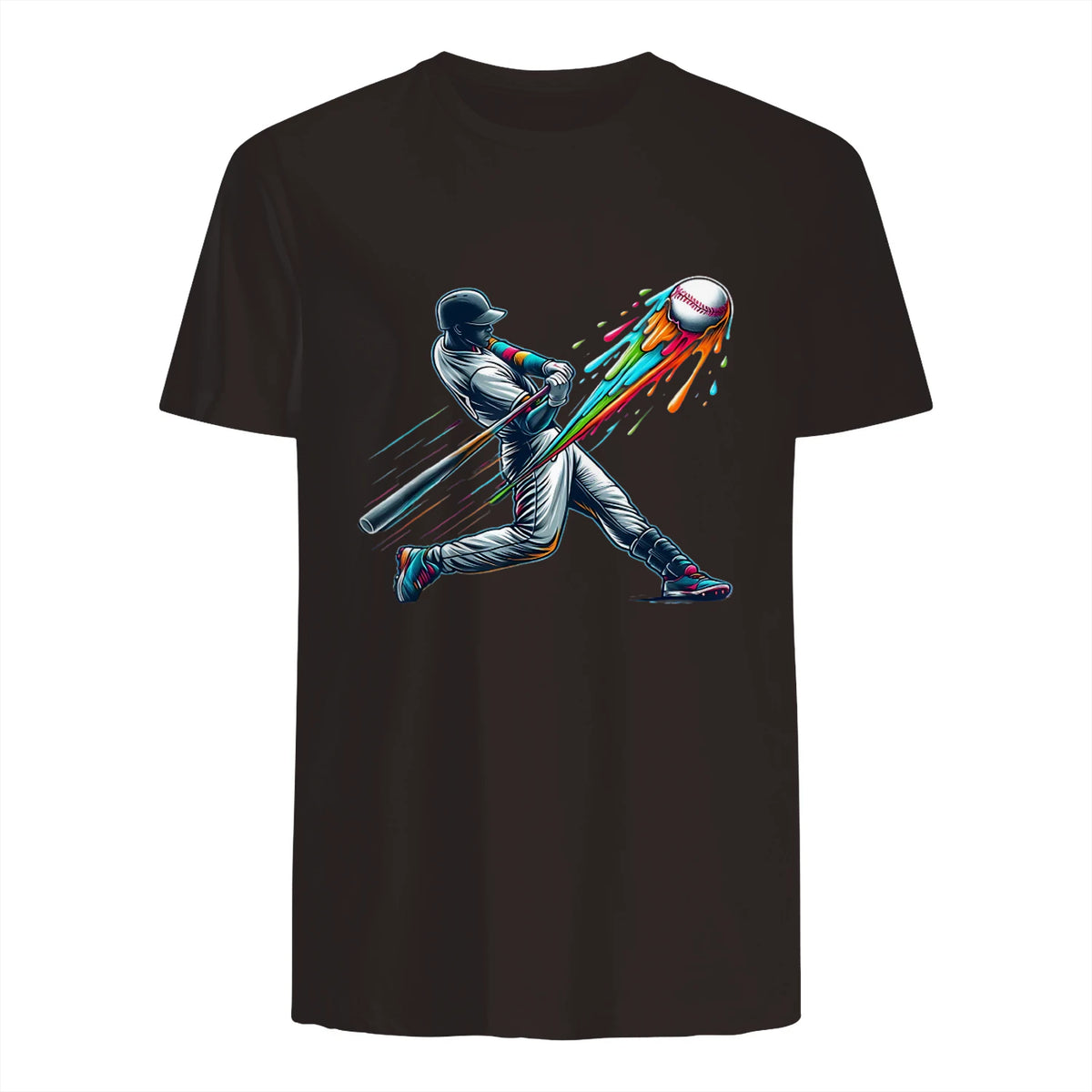 Baseball Player Drip T-Shirt in Dark Chocolate - back view
