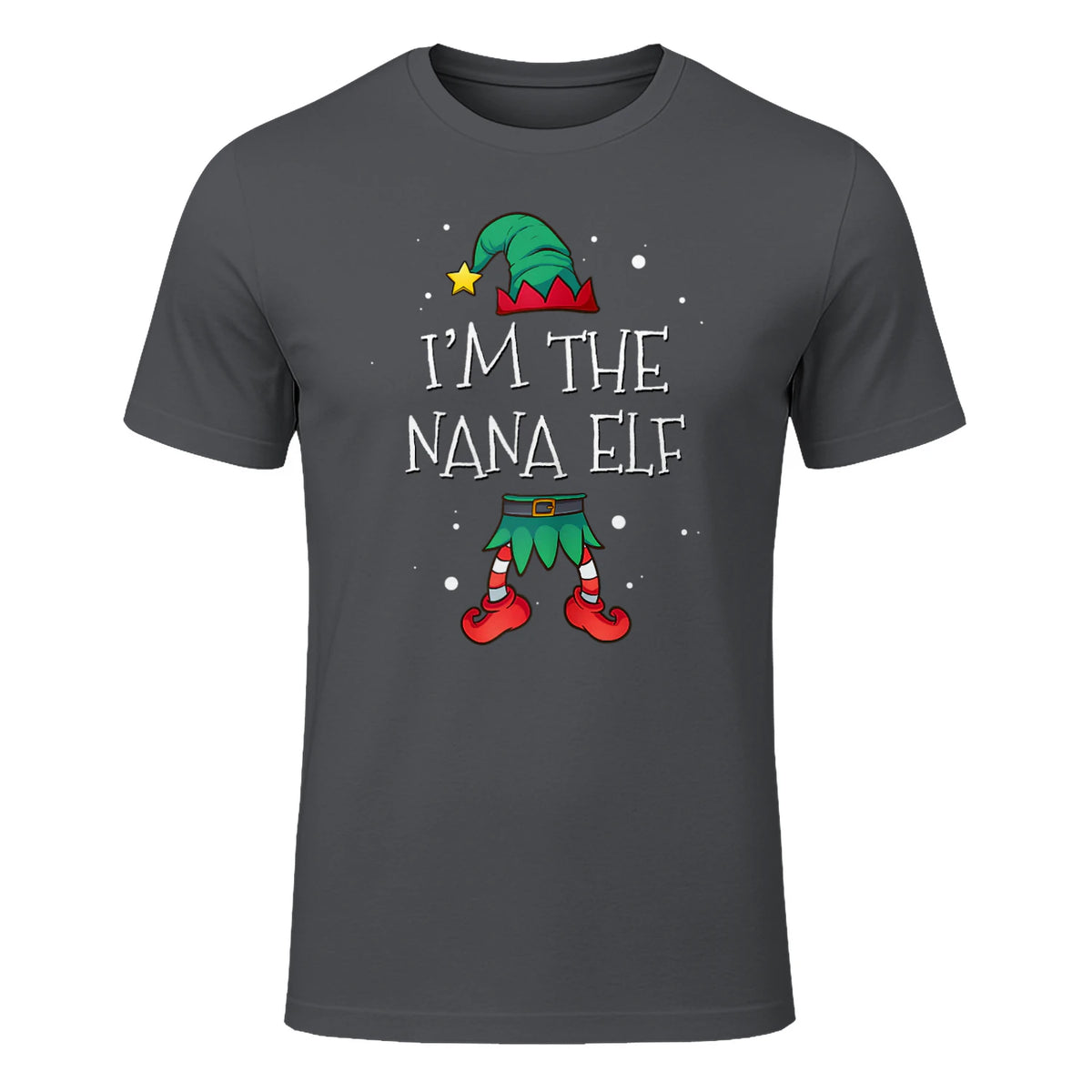 I'm The Nana Elf Shirt Matching Family Outfits Christmas in Charcoal - front view