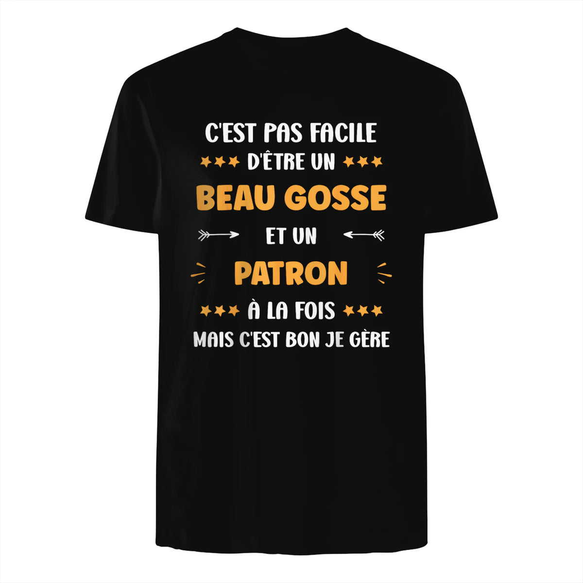 Départ Métier Super Patron Humour Beau Gosse Patron in Black - back view
