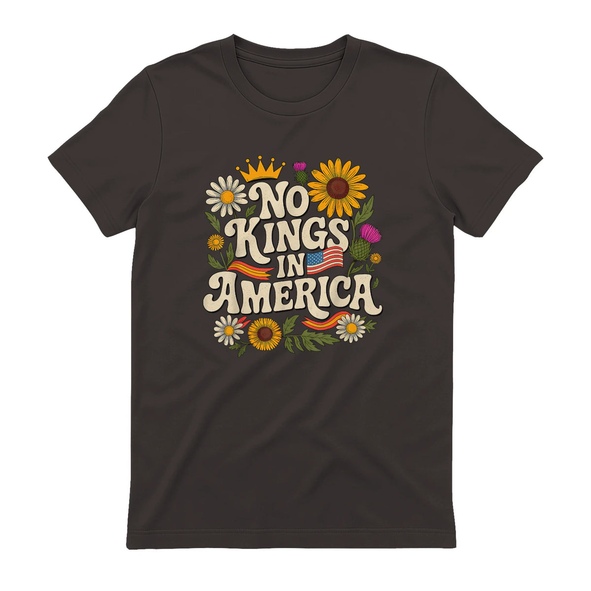No King in America T-Shirt in Dark Chocolate - back view