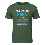 Funny Grandpa Papa Partner in Crime Dad in Military Green - front view