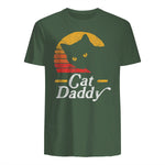 Cat Daddy Vintage Eighties Style Cat Retro Distressed in Military Green - back view