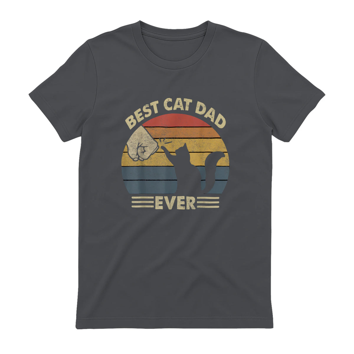 Best Cat Dad Ever T-Shirt in Charcoal - back view