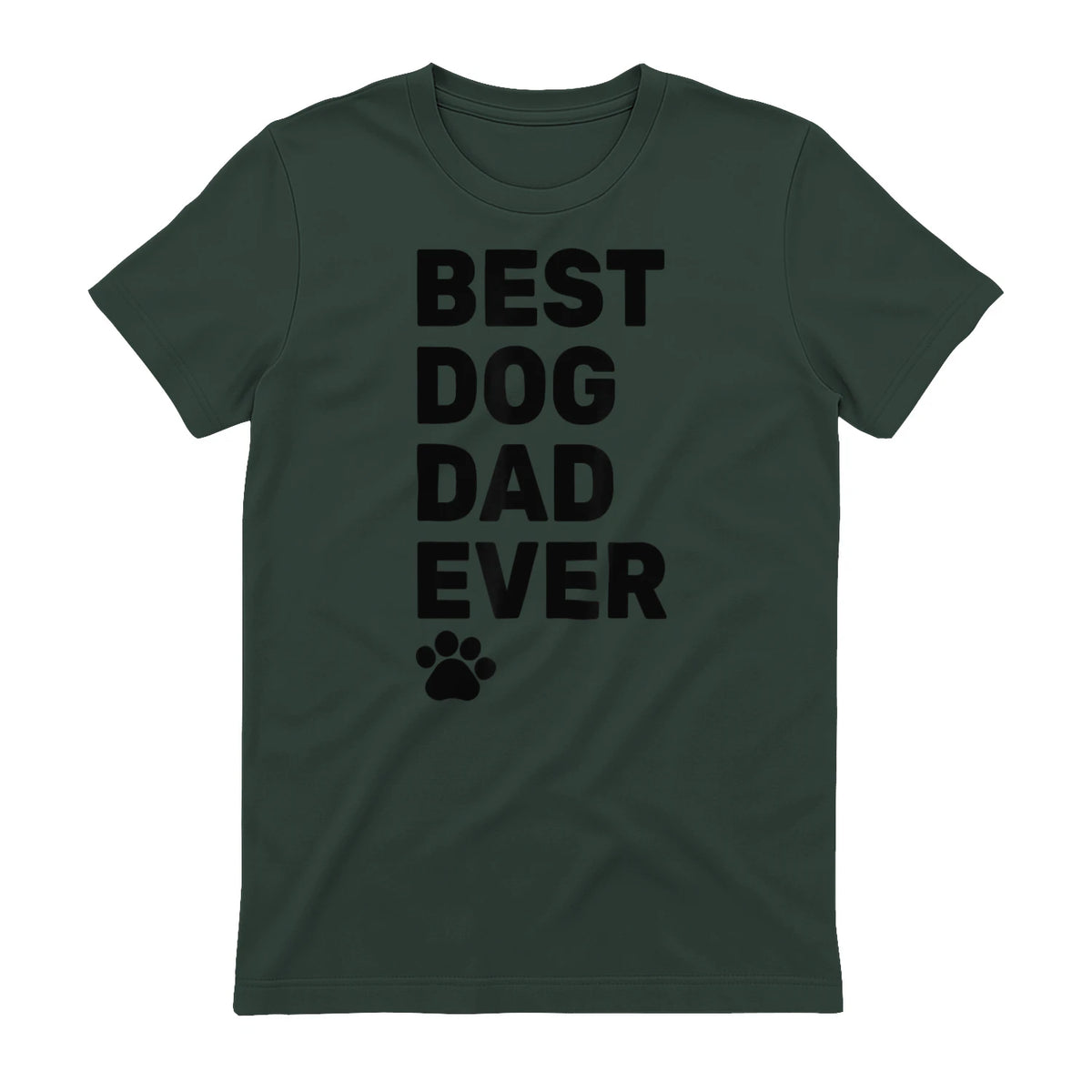 Best Dog Dad Ever – Vintage Dog Daddy – Retro Doggy Father in Forest Green - back view