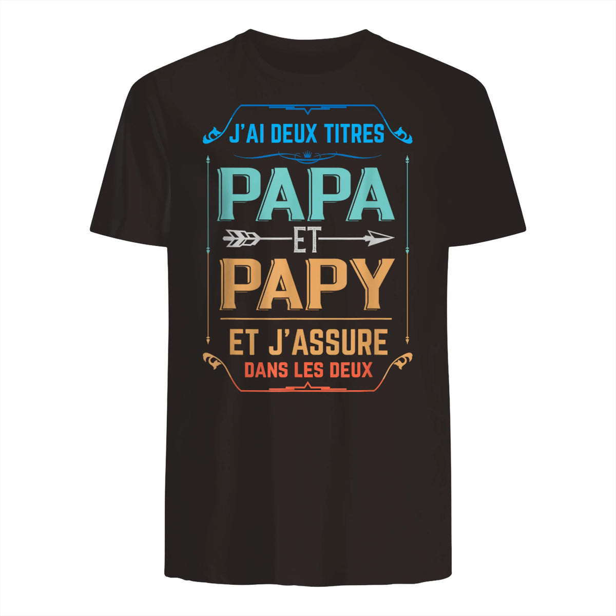 Deux Papa J'Ai et Papy Titres Grand Père in Dark Chocolate - back view