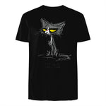 Funny Meh Cat Gift for Cat Lovers in Black - back view