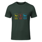 Autism Awareness Periodic Table ASD T-Shirt in Forest Green - front view
