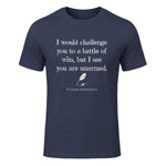 William Shakespeare Quote English Literature & Classic Plays in Heather Navy - front view