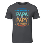 Deux Papa J'Ai et Papy Titres Grand Père in Charcoal - front view