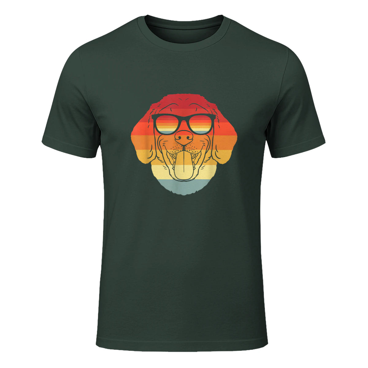 Cool Beagle Propriétaire Amoureux des chiens Rétro Vintage in Forest Green - front view