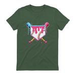 Baseball Drip Youth T-Shirt in Military Green - back view
