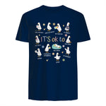Funny It’s Ok to Be Different Autism Goose Teacher in Navy - back view