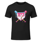 Baseball Drip Youth T-Shirt in Black - front view