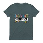 Easter Egg Hunt Supervisor Funny Mom Dad Men Women Kids T-Shirt in Dark Heather - back view