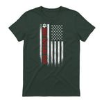 Best Dog Dad Ever American Flag Gift for Best Father in Forest Green - back view