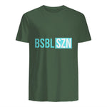 BSBL SZN Baseball Season Game Day Boys Girls Youth T-Shirt in Military Green - back view