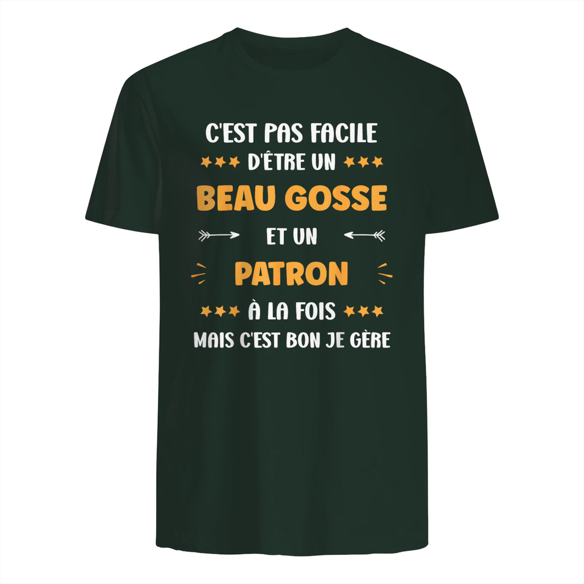 Départ Métier Super Patron Humour Beau Gosse Patron in Forest Green - back view