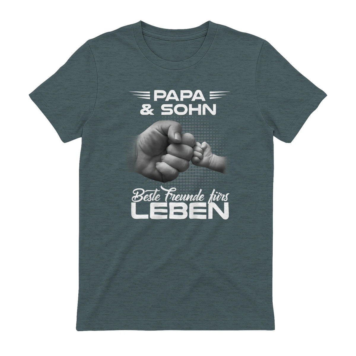 Papa & Sohn Beste Freunde Fürs Leben Vatertag Partnerlook in Dark Heather - back view
