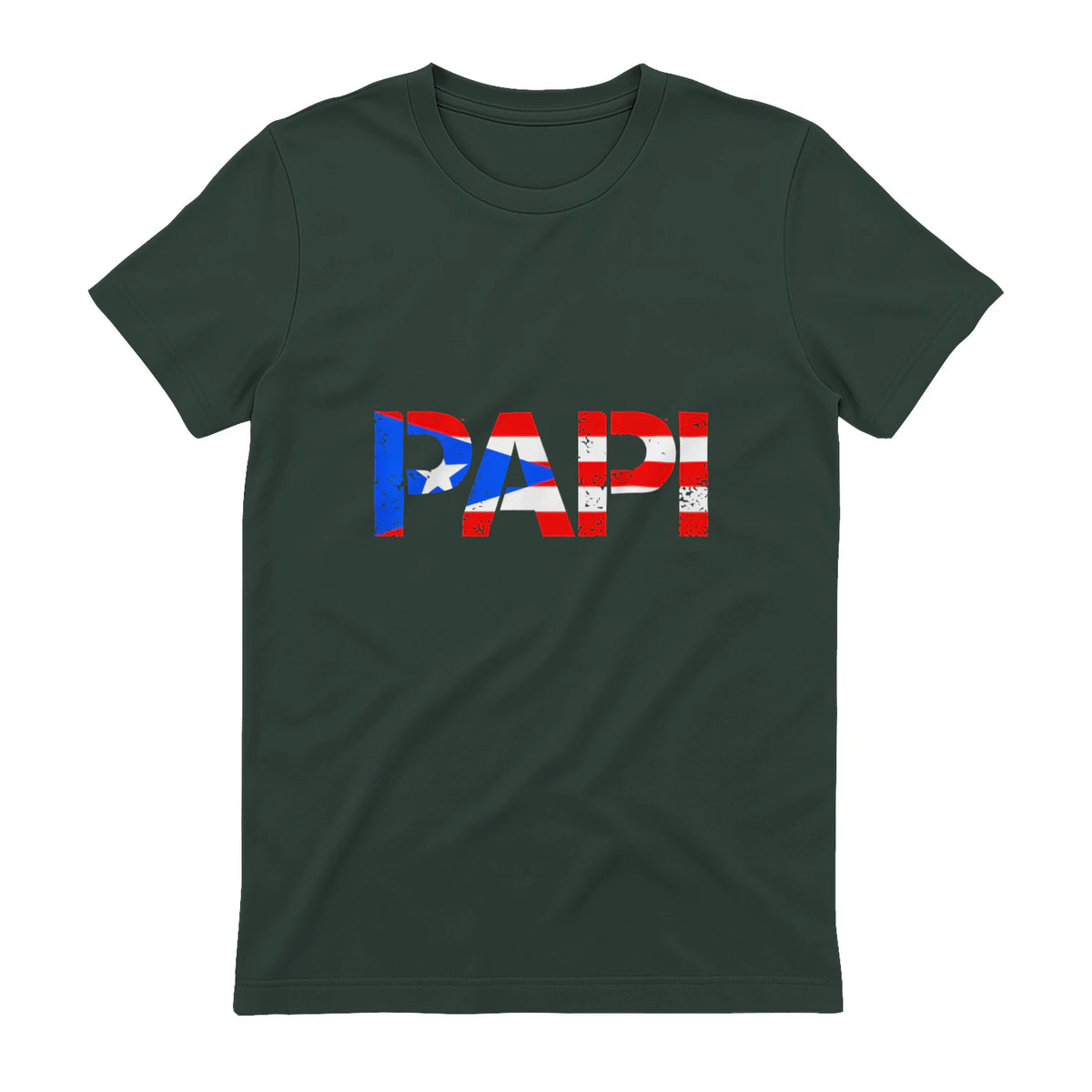 Puerto Rico Flag Father's Day Patriotic Puerto Rican Pride in Forest Green - back view