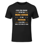Départ Métier Super Patron Humour Beau Gosse Patron in Black - front view