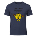 Mr. Men Little Miss Sunshine T-Shirt in Heather Navy - front view