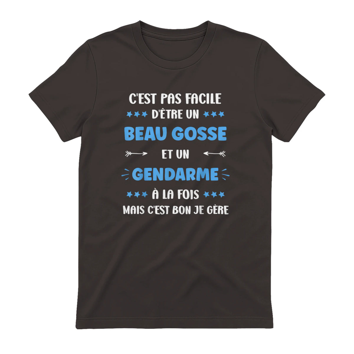 Départ Métier Super Gendarme Humour Beau Gosse Gendarme in Dark Chocolate - back view