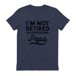 I'm Not Retired A Professional Papa in Heather Navy - back view