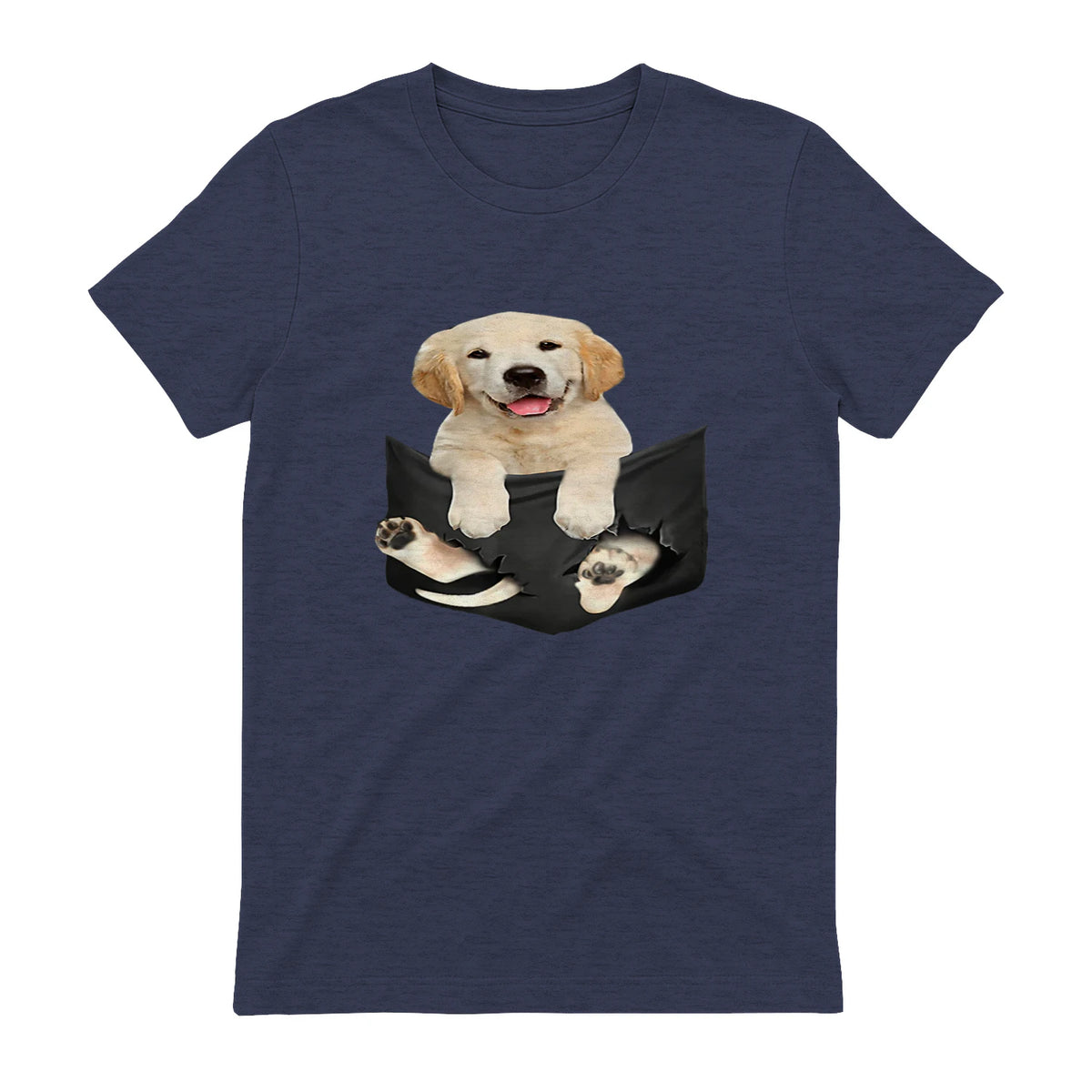 Cadeaux pour les amoureux des chiens Golden in Pocket in Heather Navy - back view