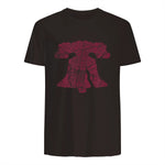 Philadelphia Street Map Liberty Bell Vintage Maroon Philly T-Shirt in Dark Chocolate - back view