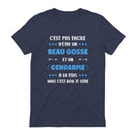 Départ Métier Super Gendarme Humour Beau Gosse Gendarme in Heather Navy - back view