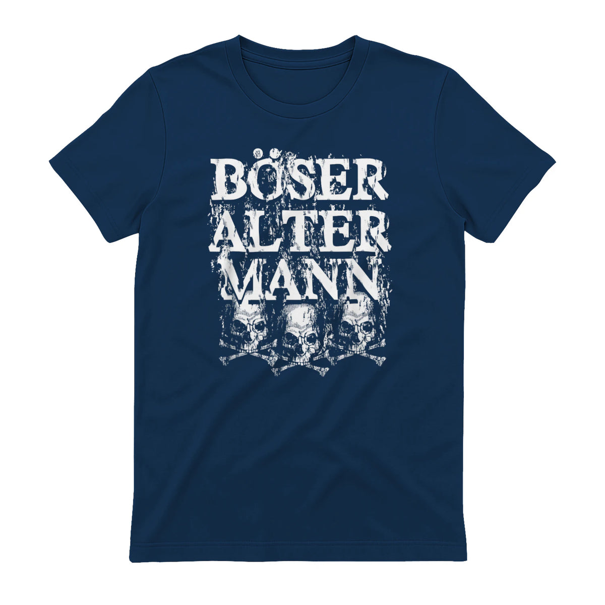 Opa & Großvater Männer Geschenke Vintage Totenkopf Schwarz, S Herren, Halbarm, in Navy - back view