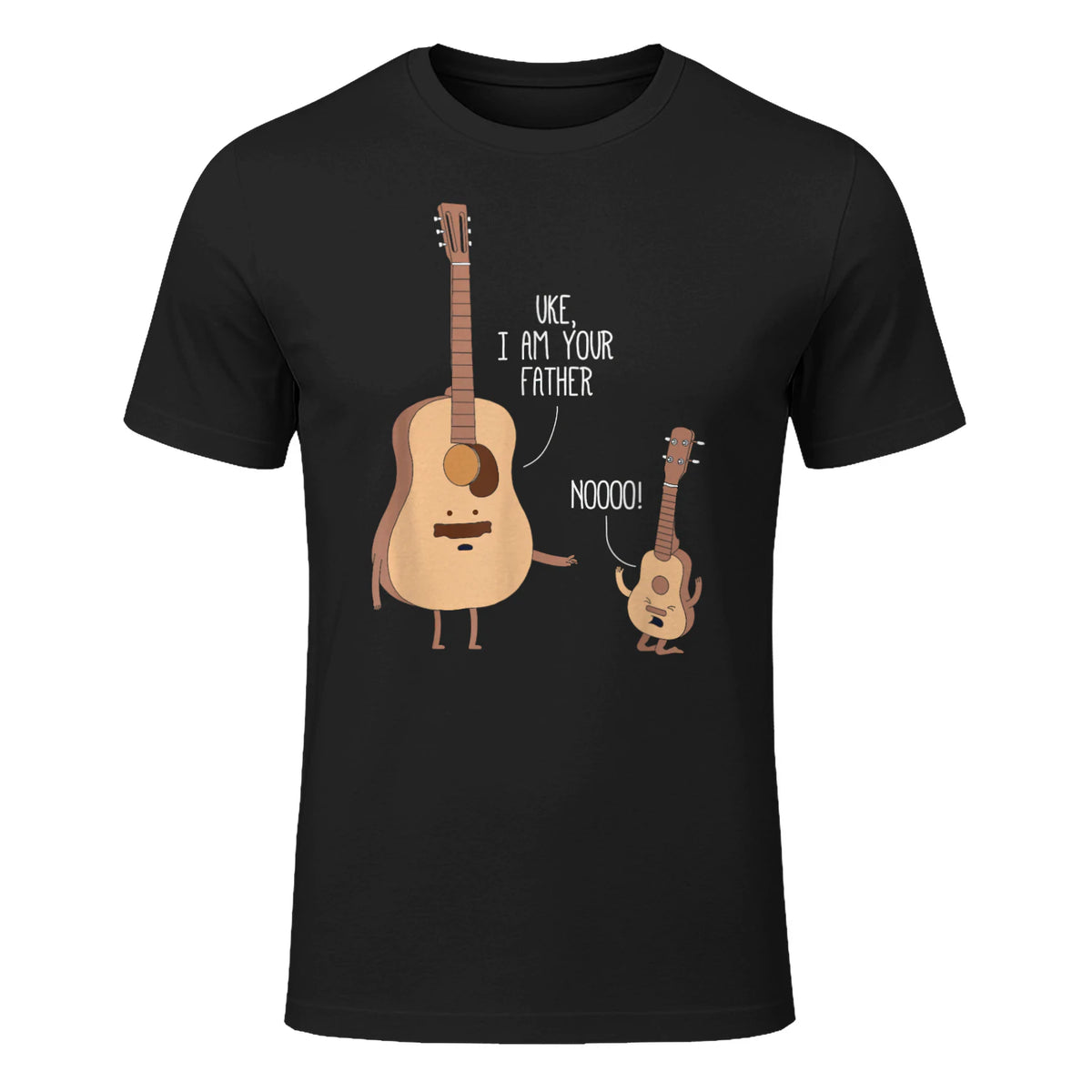 Uke I Am Your Father T Shirt Ukulele Guitar Music in Black - front view