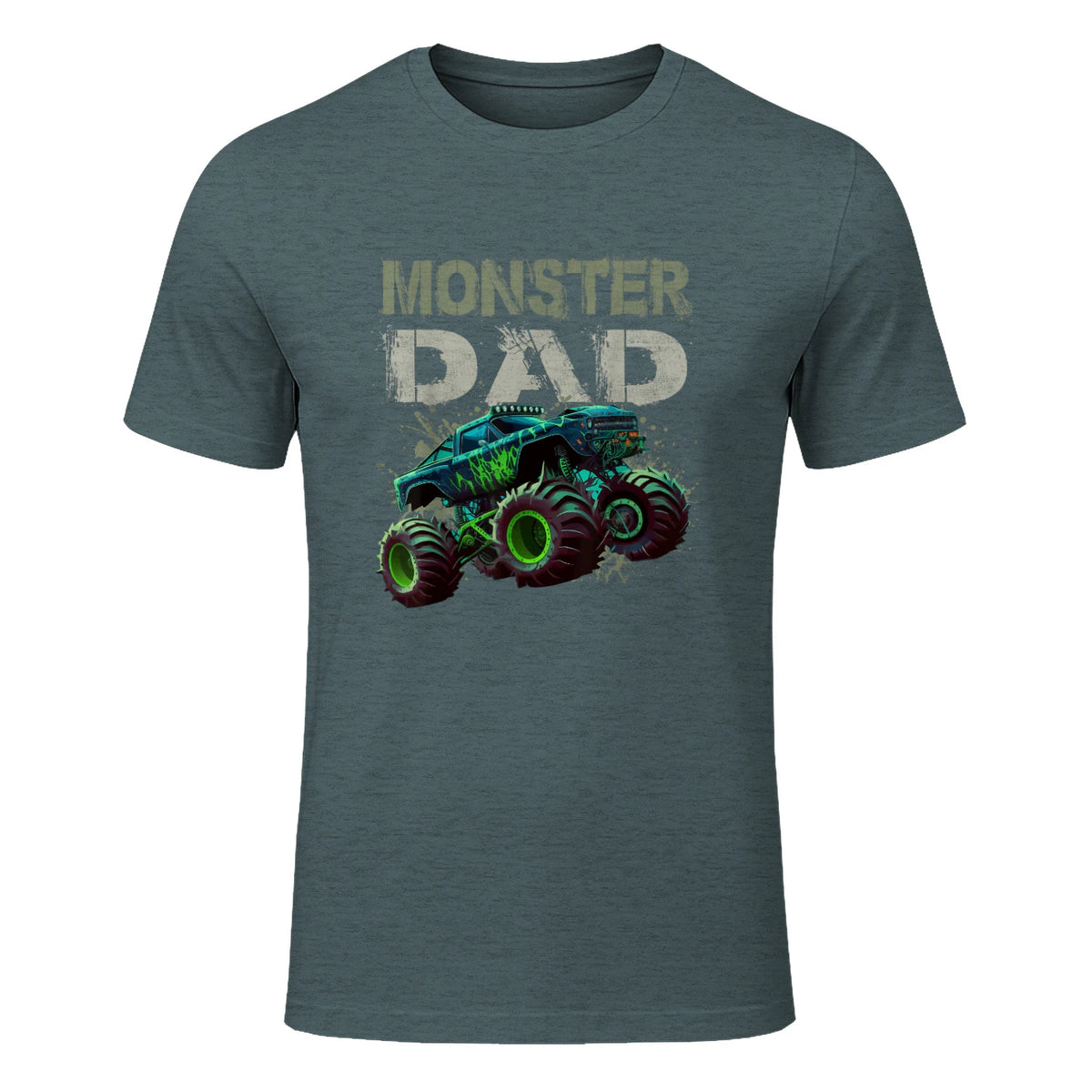 Monster Truck Dad T-Shirt in Dark Heather - front view