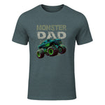 Monster Truck Dad T-Shirt in Dark Heather - front view