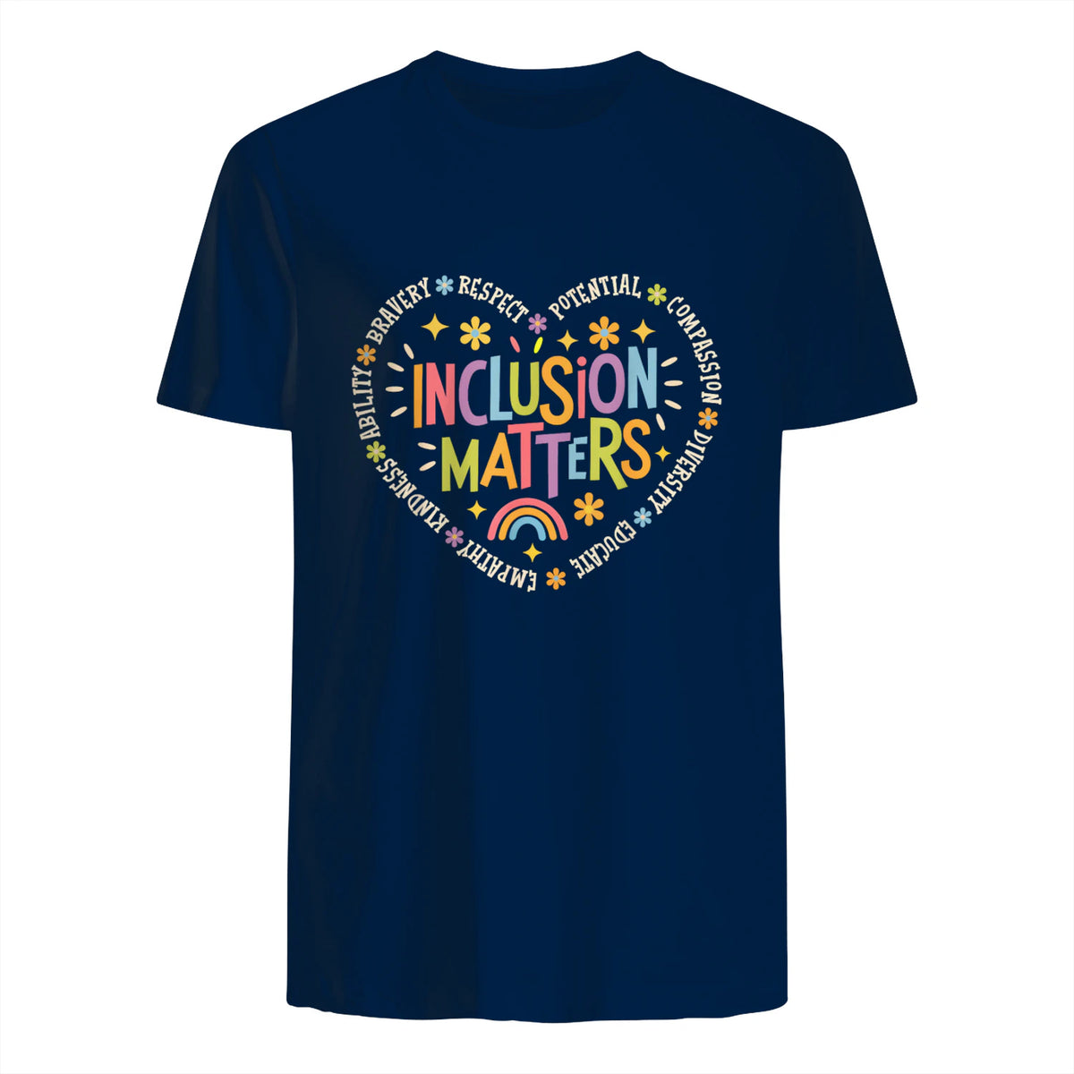 Inclusion Matters Special Education Teacher Autism Awareness in Navy - back view