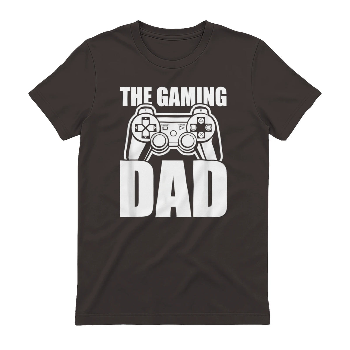 The Gaming Dad Game Controller Spruch Geschenkidee Vatertag T-Shirt in Dark Chocolate - back view
