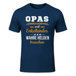 Opas Weil Enkelkinder Wahre Helden Brauchen Großvater Spruch in Navy - front view